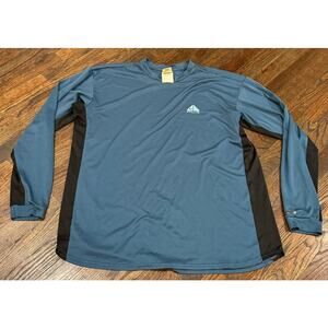 Vintage 90s Nike ACG Long Sleeve T-Shirt Blue Mens Size XL Active Gym Training